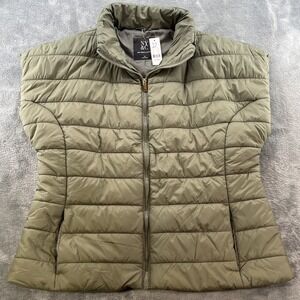 NWT New York & Company Olive Green Quilted Puffer Vest Women's Size XL